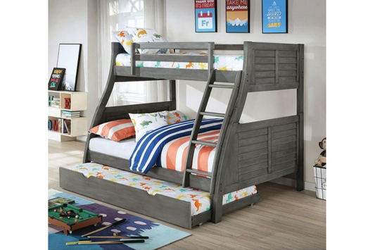 Twin over Full Bunk Bed (CM-BK963GY)
