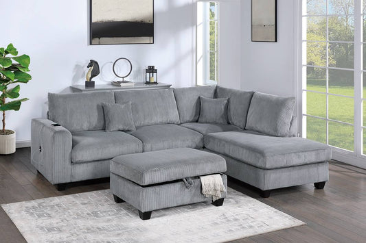 Sectional Sofa with Ottoman (F8451)