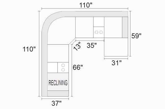 Manual Motion Sectional Sofa (F6746)