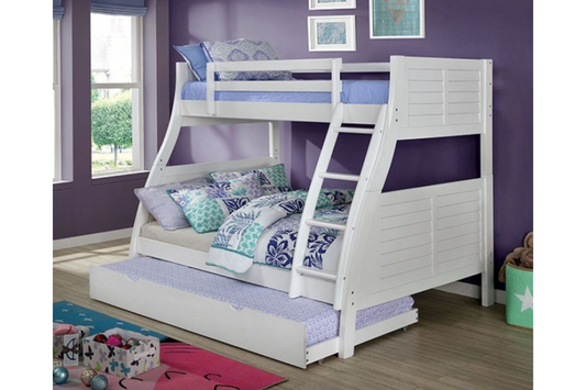 Twin over Full Bunk Bed (CM-BK963WH)