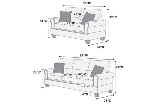 Sofa & Love Seat (F7879)