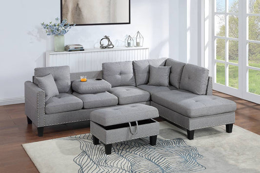 Sectional Sofa + Ottoman (F8887)