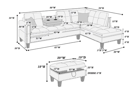 Sectional Sofa (F8886)