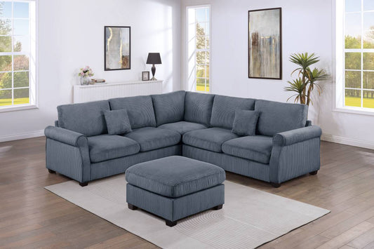 Sectional Sofa with Ottoman (F8819)